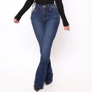 Fashion Nova - Flare Wide Leg Jeans - Blue